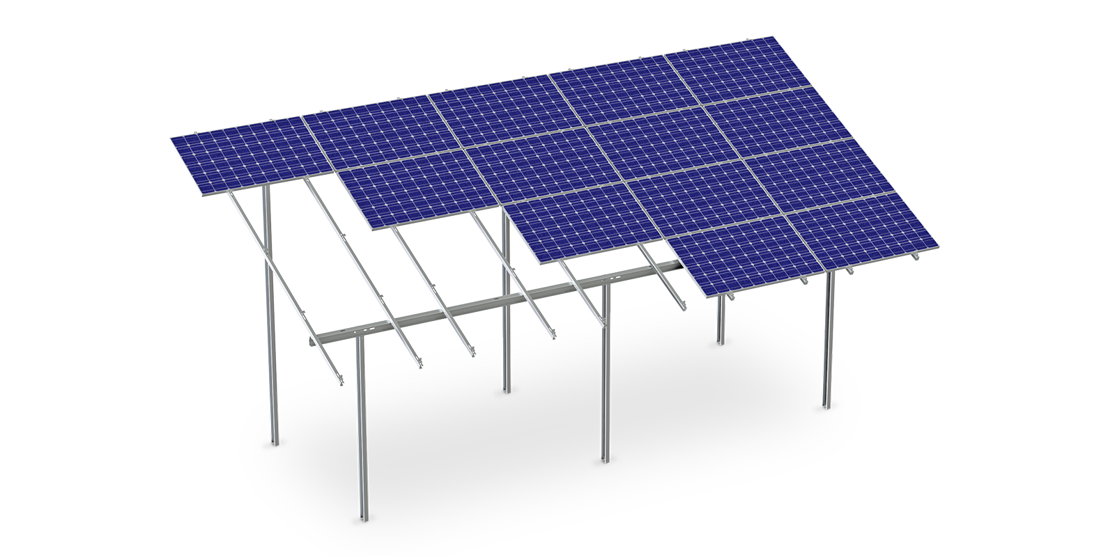 Construction for 20 panels in a horizontal arrangement.