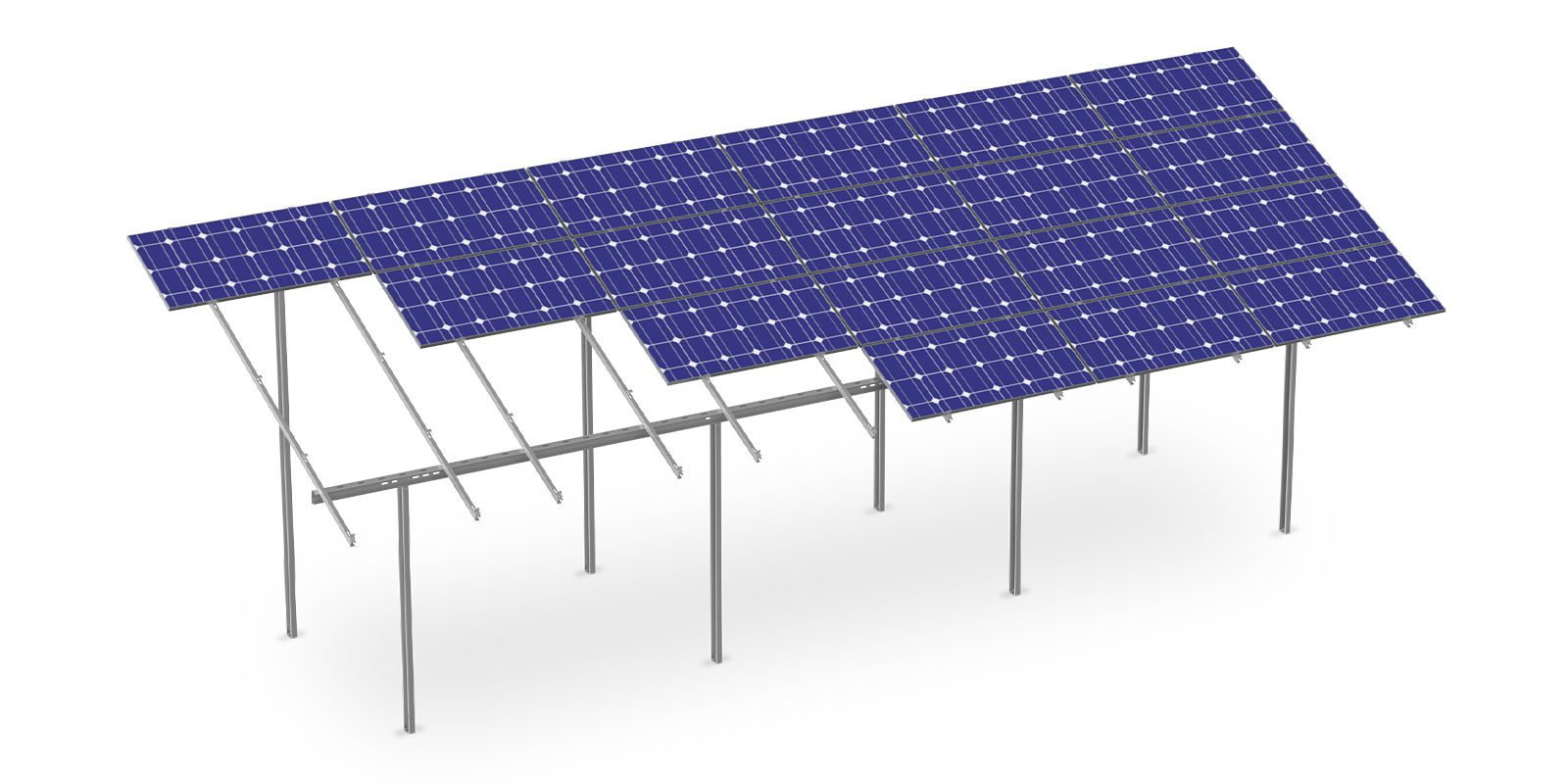Construction for 24 panels in a horizontal arrangement.