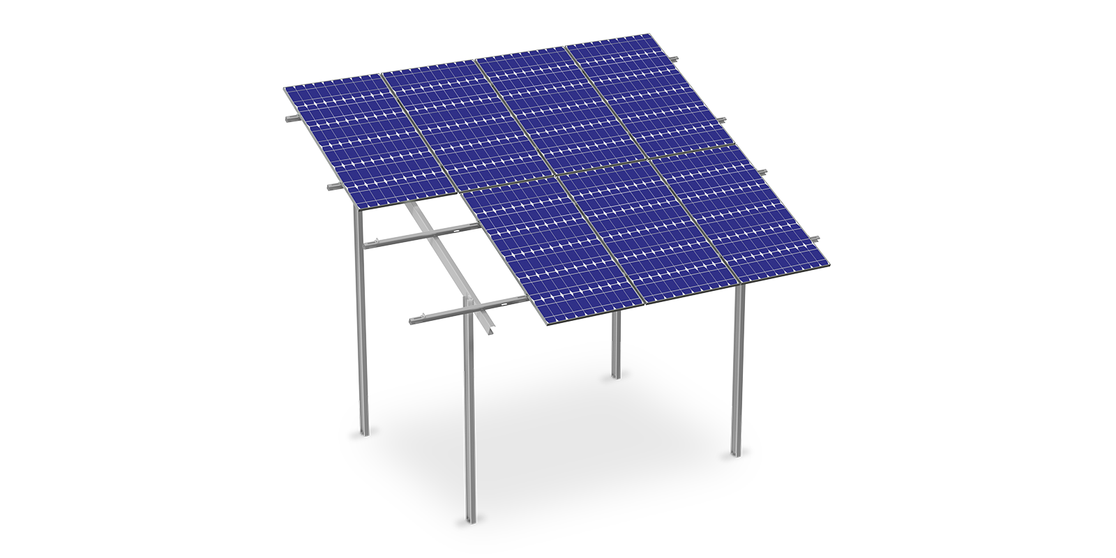 Construction for 8 panels in a vertical arrangement expandable.