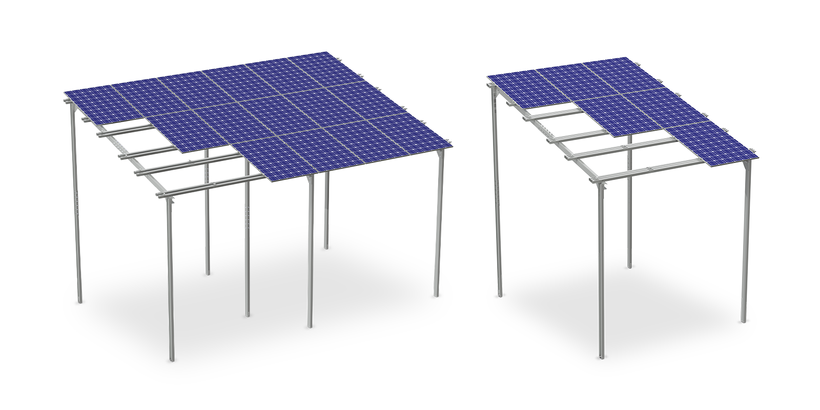 Longitudinal carport.